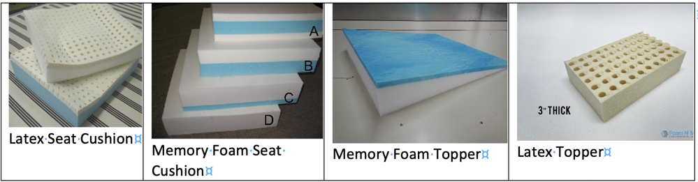 memory and latex foam uses